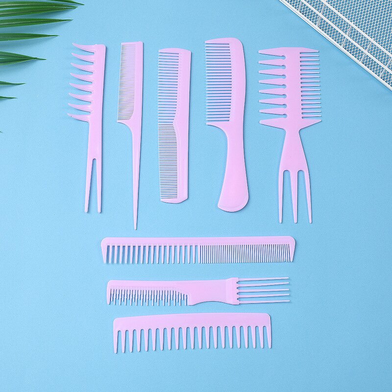 Hair Combs Set Manufacturer - 8pcs Toothcomb Barber Black Plastic Lice Wide Dandruff