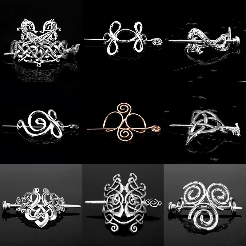 Hairpins Manufacturer - Retro Golden Metal Knot Celtics Hair Clip Viking Goth Pan