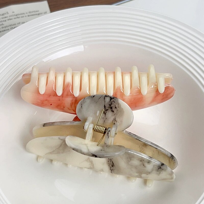 Hair Claw Manufacturer - Snake Wavy Moon Painting Half Round Shark Zigzag Resin