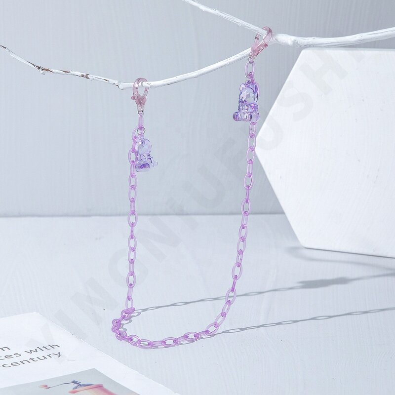Necklace Manufacturer - 55 CM Acrylic Link Candy Jelly Teddy Bear Charm Anti Lost