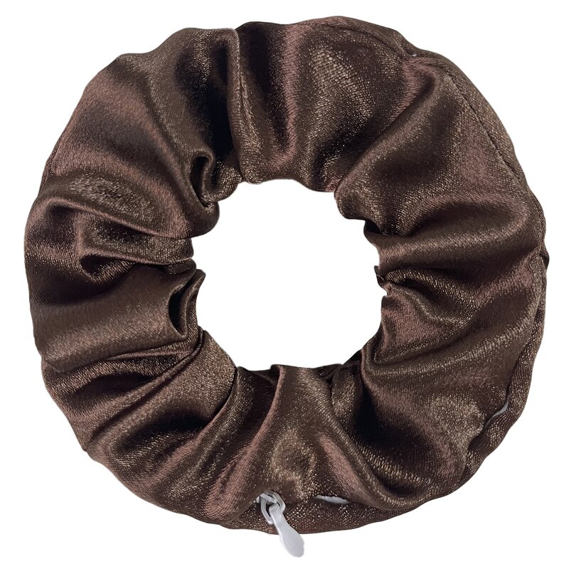 Hair Ties Manufacturer - Storage Elastic Ponytail Secret Zip Pocket Crystal Silk Satin