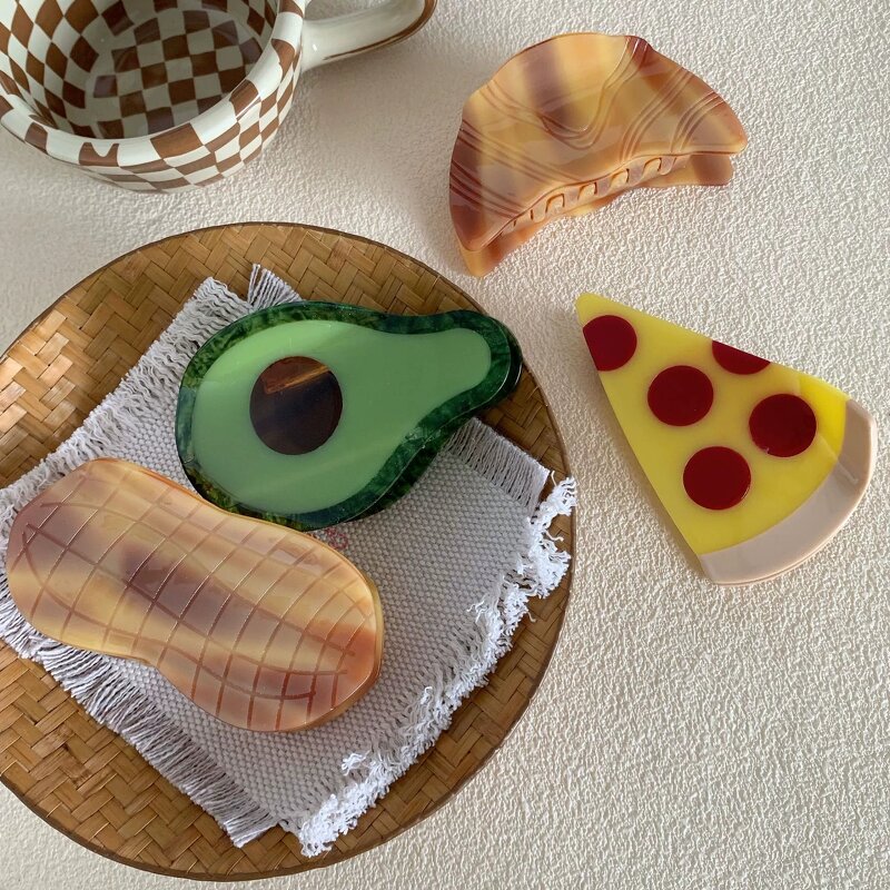 Hair Clamp Manufacturer - Big Funky Avocado Shea Butter Acetate Food Fruit Claw Clip