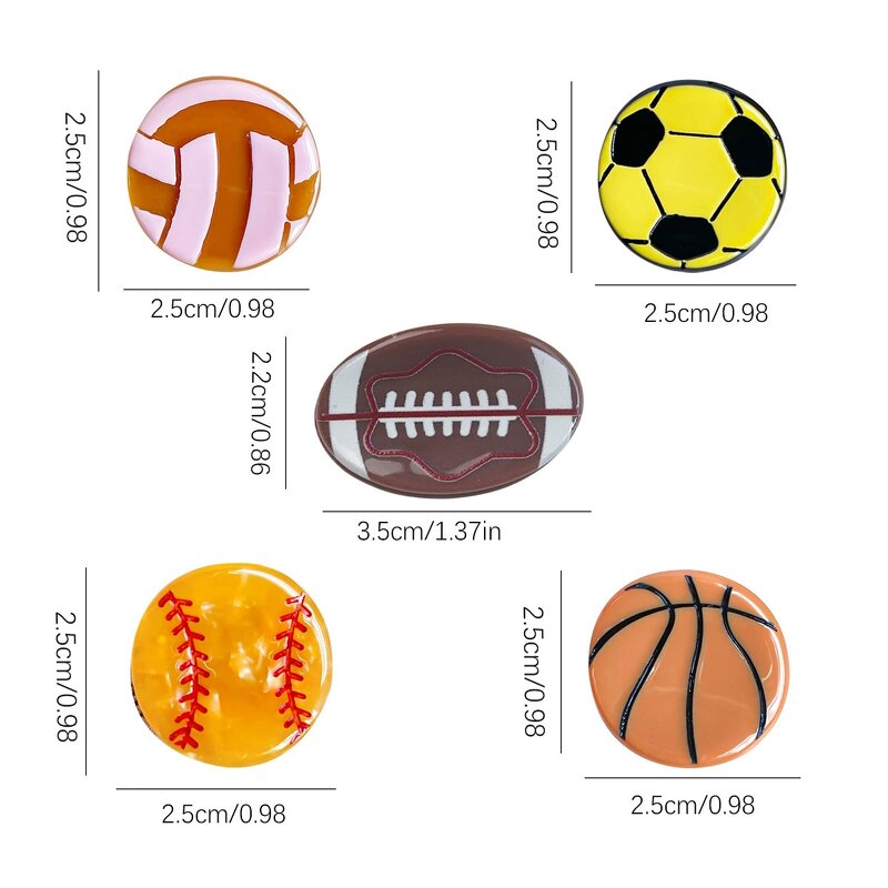 Hair Clamp Manufacturer - Small Mini Sport Basketball Rugby Football Acetate Claw Clip