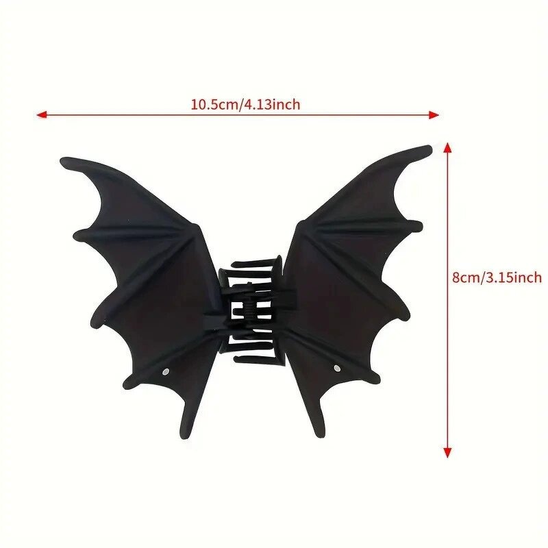 Hair Clamp Manufacturer - 2025 Halloween Matte Jaw Large Bat Wings Frosted Alloy