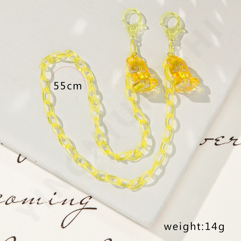 Necklace Manufacturer - 55 CM Acrylic Link Candy Jelly Teddy Bear Charm Anti Lost