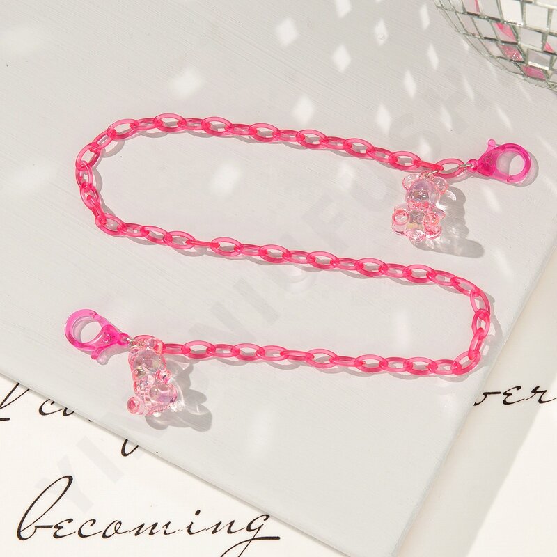Necklace Manufacturer - 55 CM Acrylic Link Candy Jelly Teddy Bear Charm Anti Lost