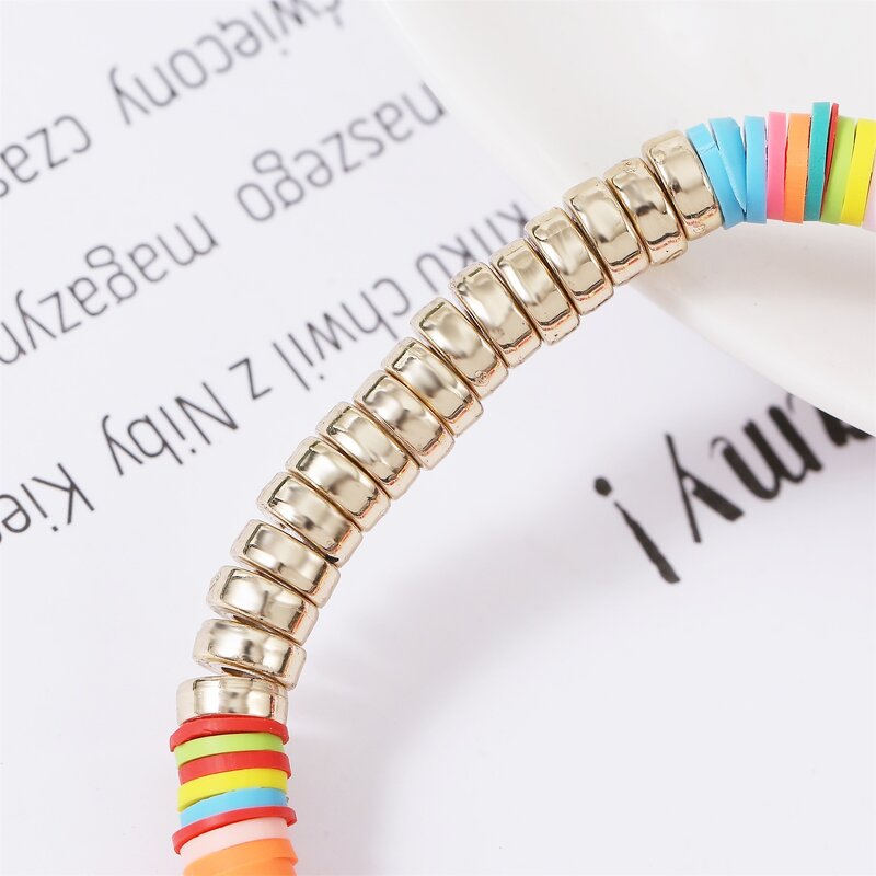 Bracelet Manufacturer - Colorful Men Women Beach Simple Design Polymer Red and Yellow