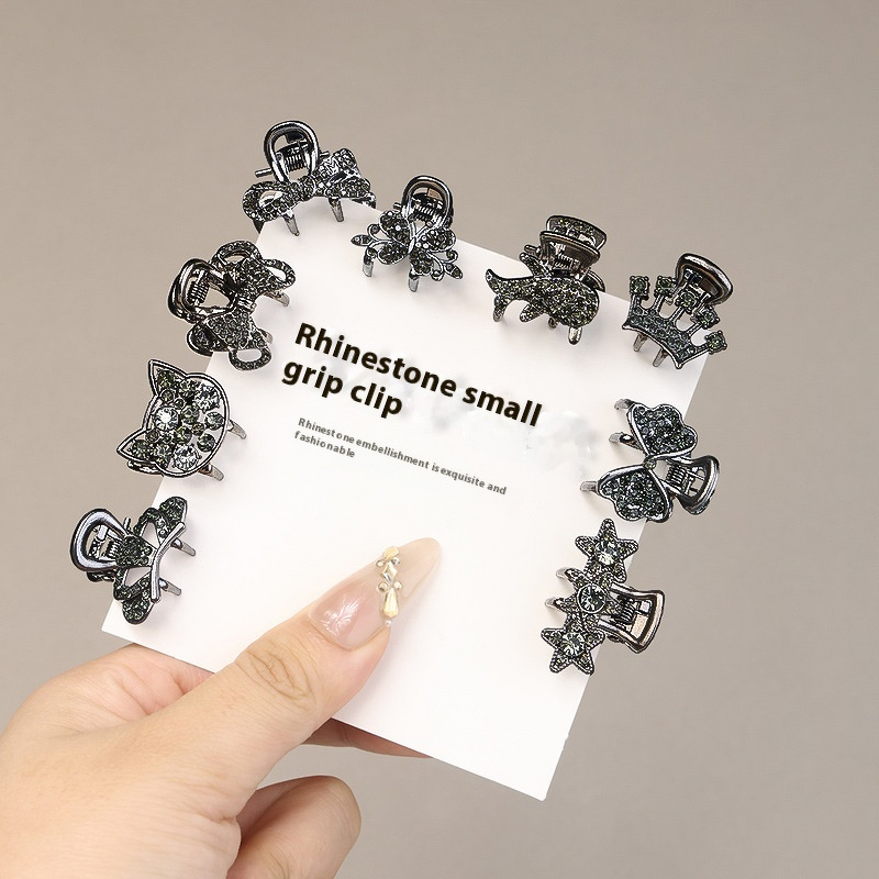 Hair Claw Manufacturer - 2025 New High-End Exquisite Rhinestone Bow Clip Pearl Mini