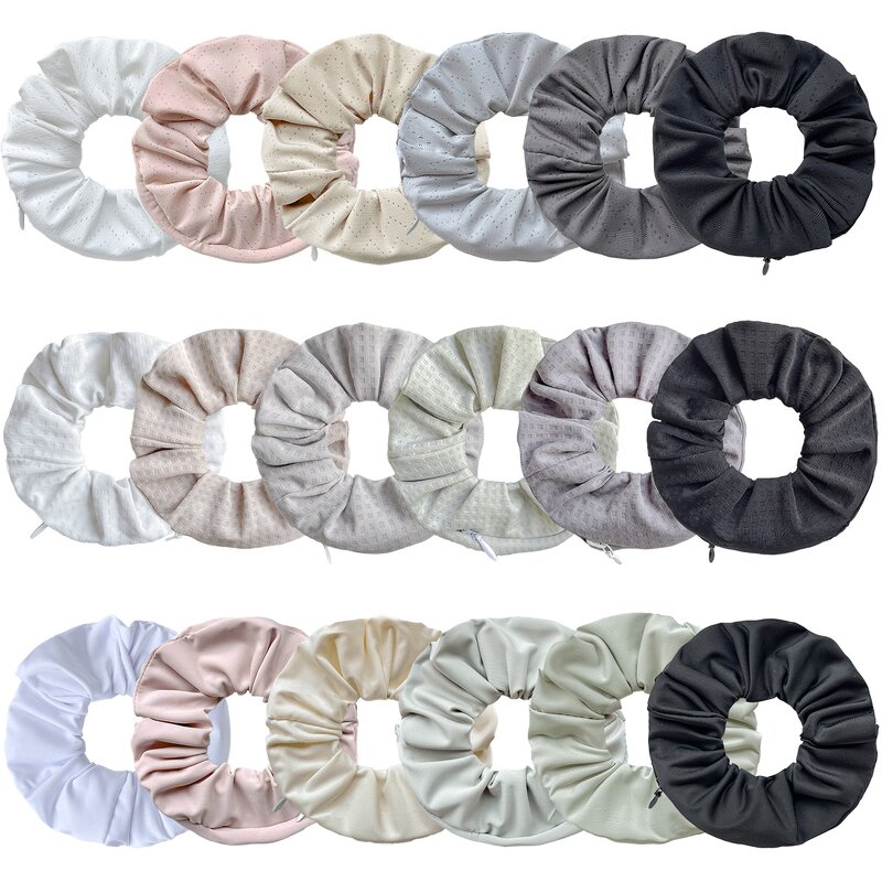 Hair Ties Manufacturer - Plain Dot Checker Storage Bun Holders Zip Pocket Plaid Nylon