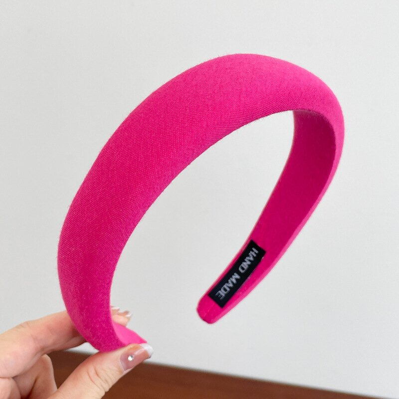 Hair Band Manufacturer - Wholesale Custom Pink Makeup Sponge Padded Crochet Tweed