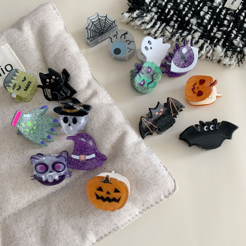 Hair Claw Manufacturer - Elegant New Halloween Fun Small Clamp Cat Glitter Hat Ghost