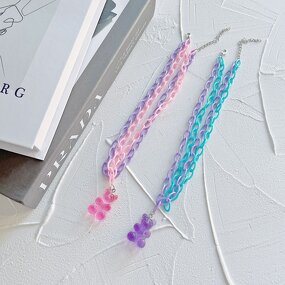 Necklace Manufacturer - Double Layer Jewelry Jelly Candy Cartoon Teddy Bear Pendant