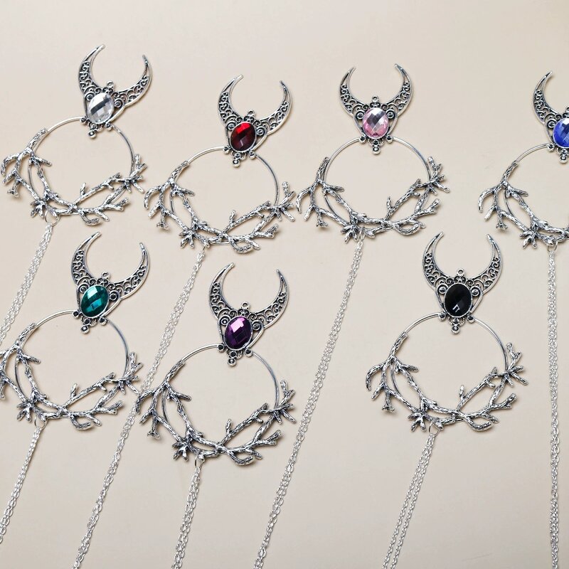 Hairpin Manufacturer - Circle Chain Branch Rhinestone Pan Bun Diamond Slide Metal