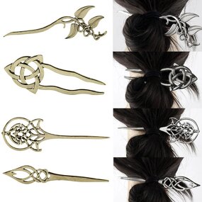 Hair Chopstick Manufacturer - Retro Vintage Witch Sliver Gold Alloy Animal Viking
