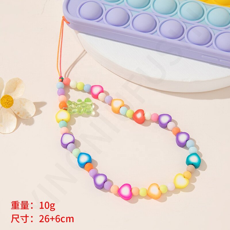 Bracelet Manufacturer - Cartoon Cute Candy Acrylic Resin Keychain Charm Beaded Strap