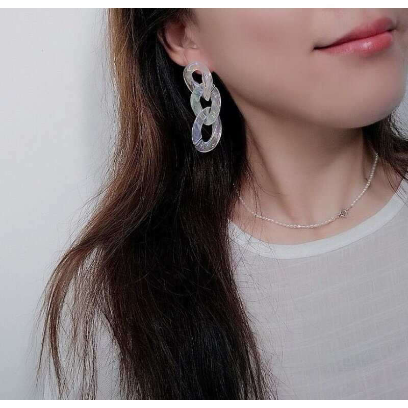 Earrings Manufacturer - 2025 Fashion Summer 925 Jewelry Geometric Clear Square C Shape