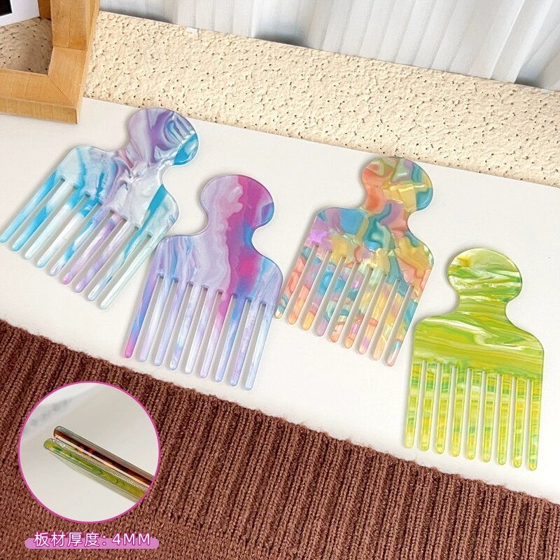 Hair Combs Manufacturer - Wholesale Custom Large Square Wide Tooth Cellulose Acetate