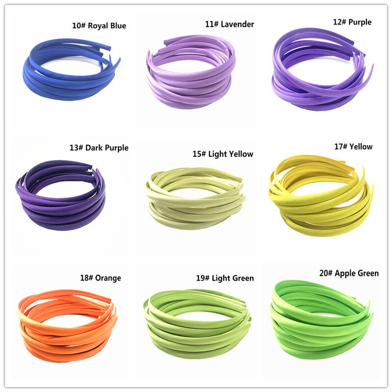 Head Bands Manufacturer - 1cm Thin Candy Women Kids Girls Plastic Hard Plain Satin