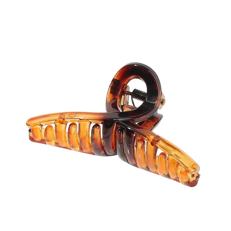 Hair Claw Clips Manufacturer - Wholesale 7cm Medium Plastic Straight Cross Shiny Clear