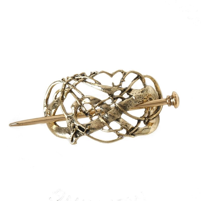 Hairpins Manufacturer - Retro Golden Metal Knot Celtics Hair Clip Viking Goth Pan