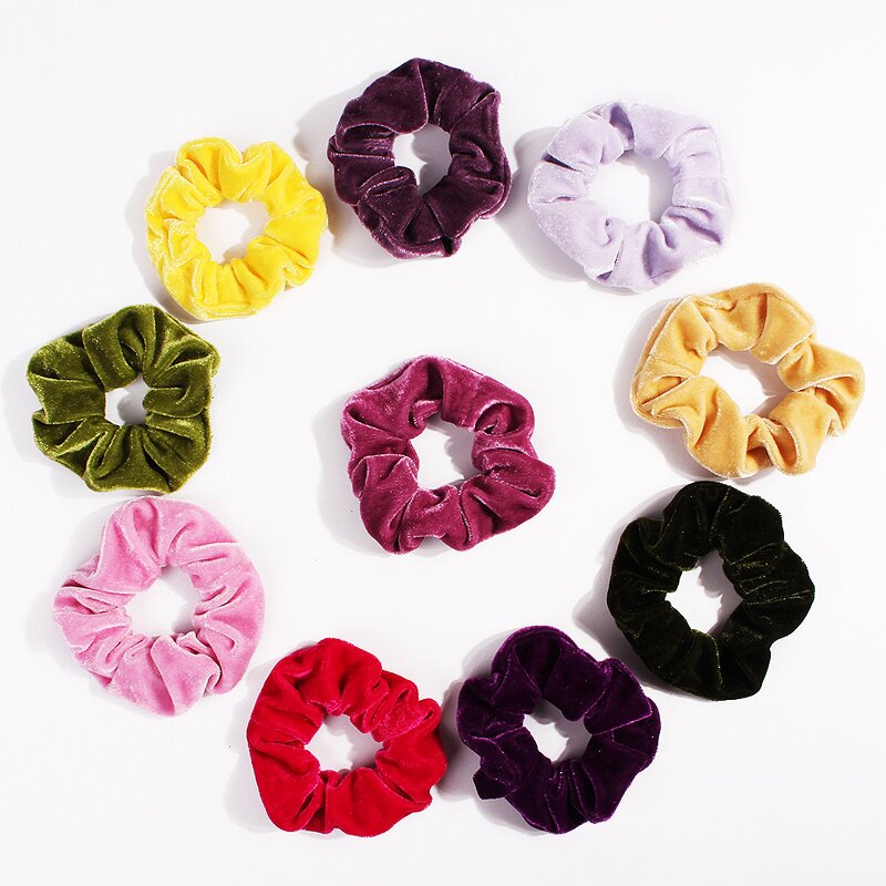 Scrunchies Manufacturer - Bulk Soft Elastic Hair Band Fuzzy Plush Fluffy Velvet