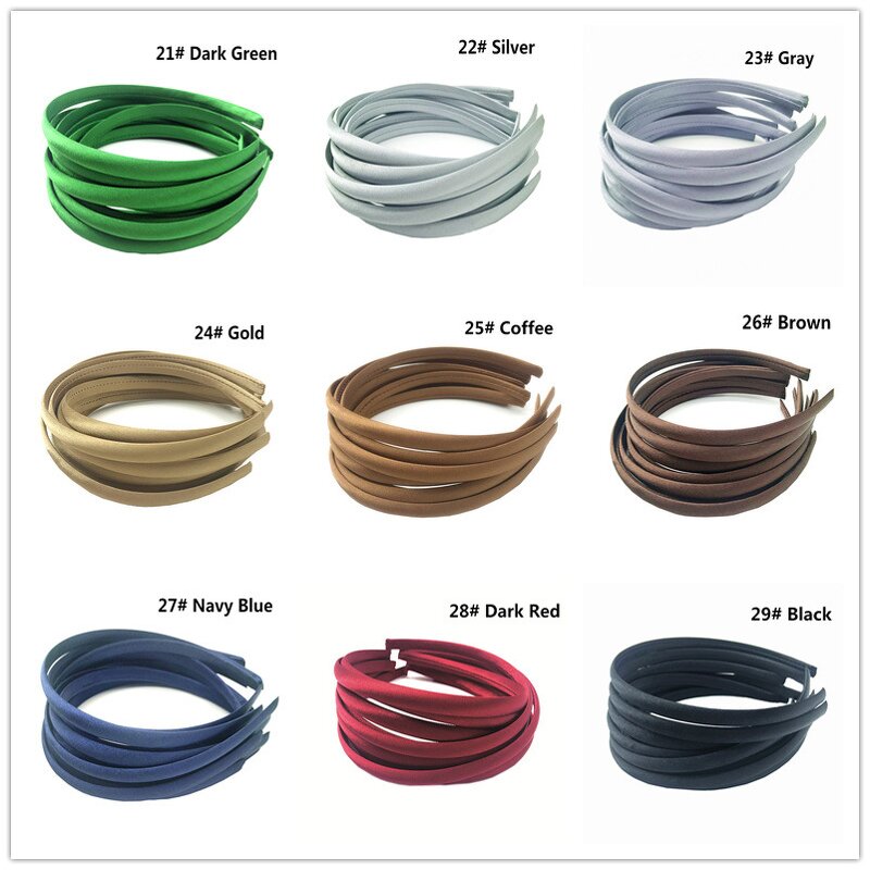 Head Bands Manufacturer - 1cm Thin Candy Women Kids Girls Plastic Hard Plain Satin