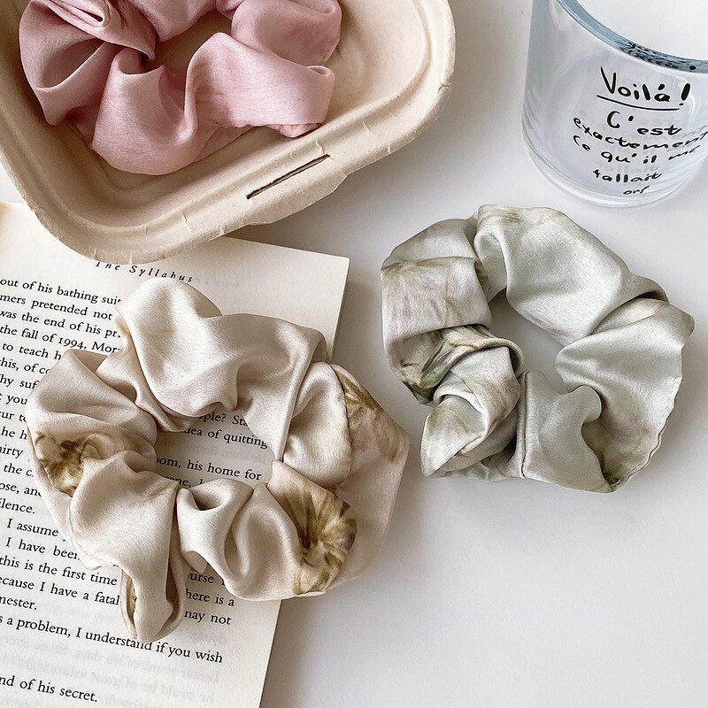 Hair Ties Manufacturer - Wholesale Elastic Summer Bamboo Print Scrunchie Lanyard