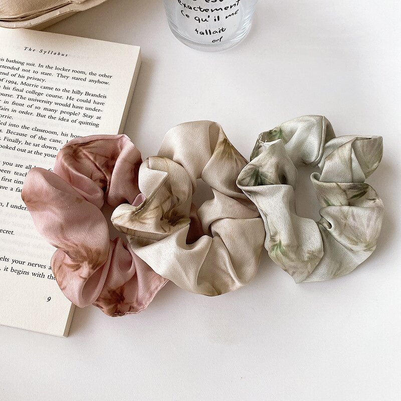 Hair Ties Manufacturer - Wholesale Elastic Summer Bamboo Print Scrunchie Lanyard