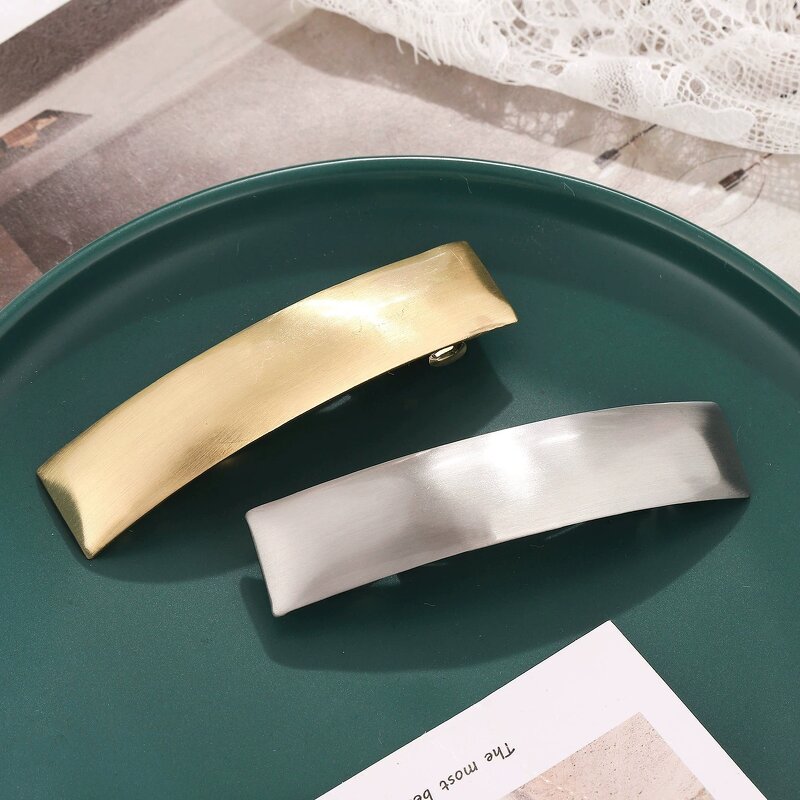 Hair Barrette Manufacturer - Custom Spring Femme Rectangle Snap Clip Side Bang