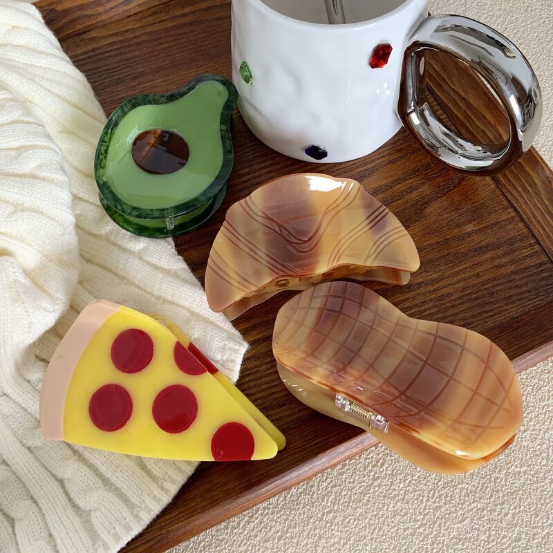 Hair Clamp Manufacturer - Big Funky Avocado Shea Butter Acetate Food Fruit Claw Clip