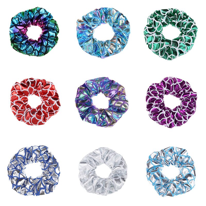 Scrunchies Manufacturer - Wholesale Laser Metallic Mermaid Leather Checker Reflective