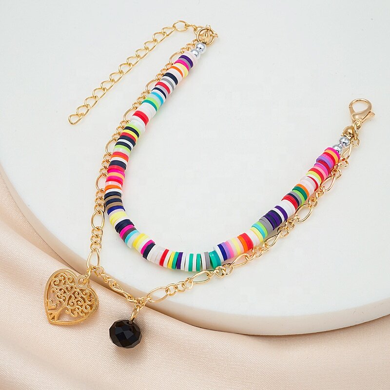 Bracelet Manufacturer - Handmade Beach Boho Men Women Chain Layered Palm Coin Sun