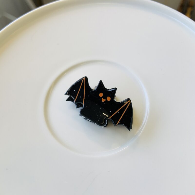 Hair Clip Manufacturer - Halloween Ins Advanced Acrylic Eye Bling Small Bat Skull