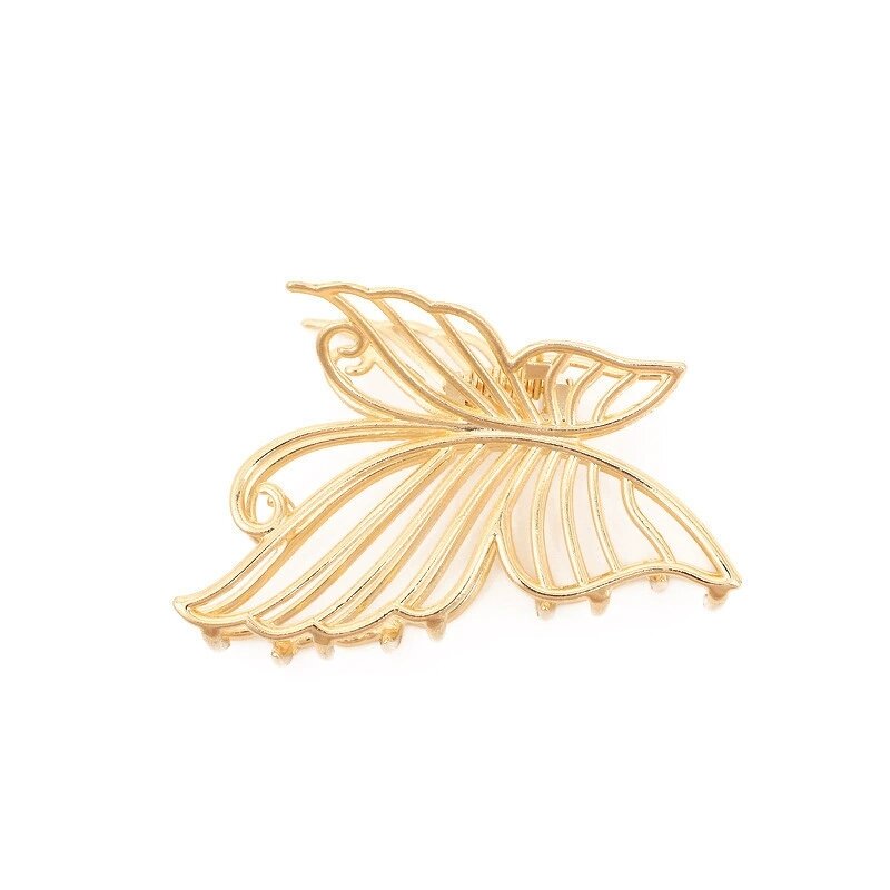 Hair Claws Manufacturer - Medium Shark Geometric Metallic Metal Claw Clip for Women