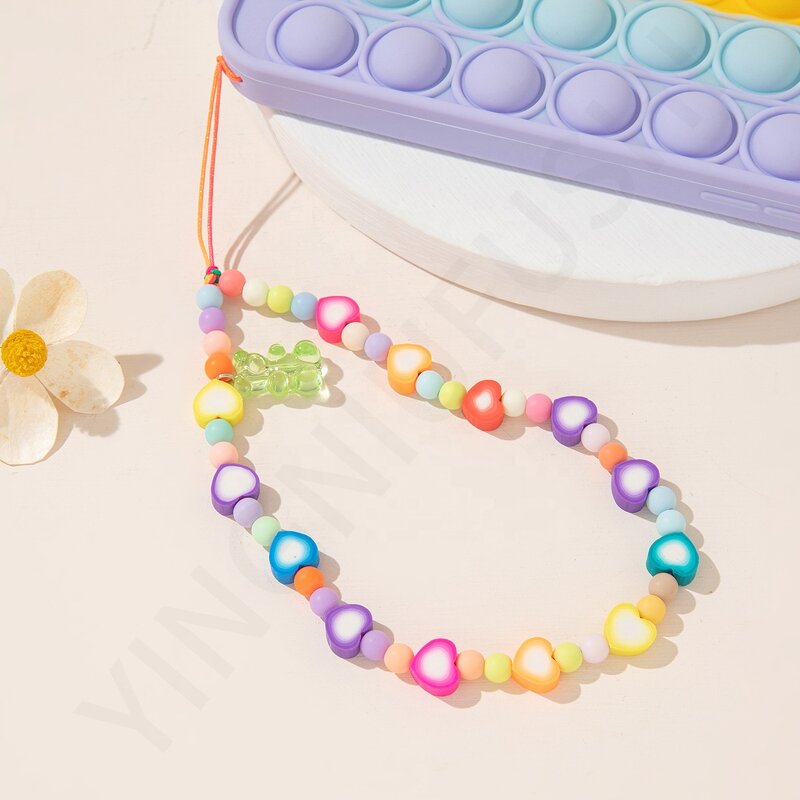Bracelet Manufacturer - Cartoon Cute Candy Acrylic Resin Keychain Charm Beaded Strap