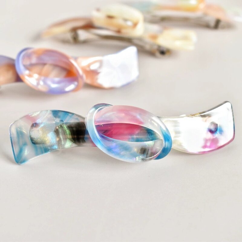 Hairgrip Manufacturer - Custom Spring Bow Knotted Classic Rectangle Acetate Barrettes