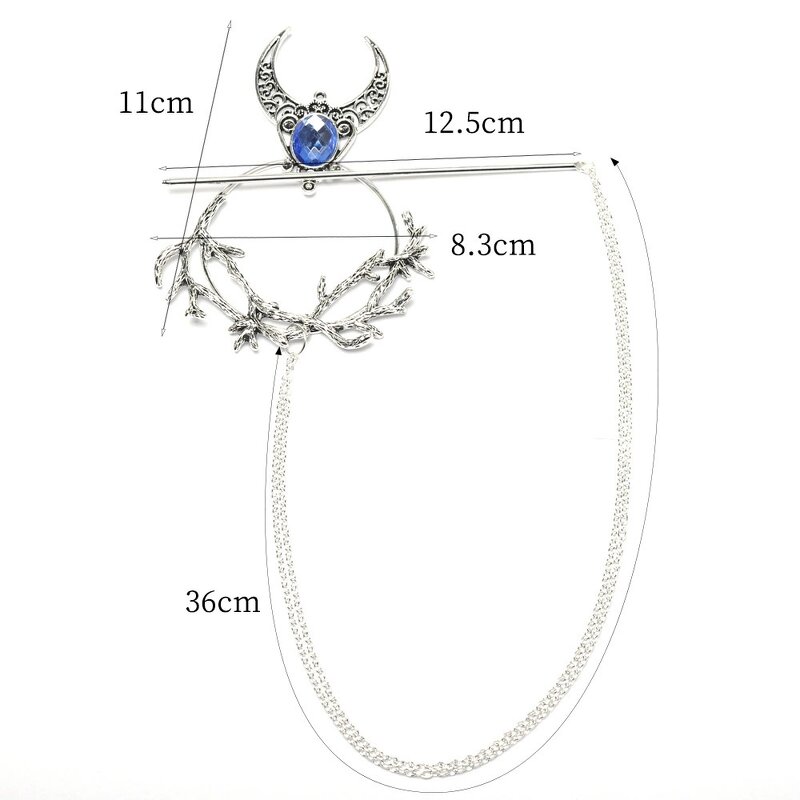 Hairpin Manufacturer - Circle Chain Branch Rhinestone Pan Bun Diamond Slide Metal