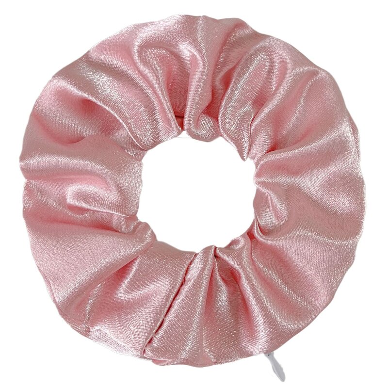 Hair Ties Manufacturer - Storage Elastic Ponytail Secret Zip Pocket Crystal Silk Satin