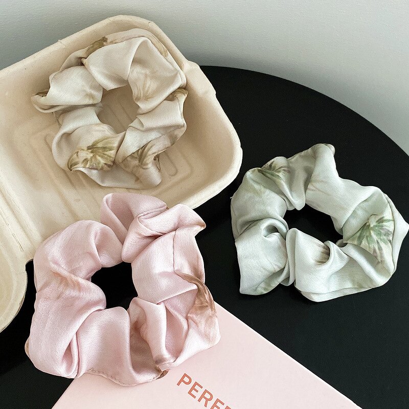 Hair Ties Manufacturer - Wholesale Elastic Summer Bamboo Print Scrunchie Lanyard