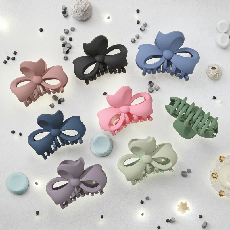 Hair Clamp Manufacturer - Exquisite Large Cute 5 Round Matte Hollow Bow Butterfly