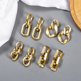 Earrings Manufacturer - European and American Korean Fashion Simple Design Gold