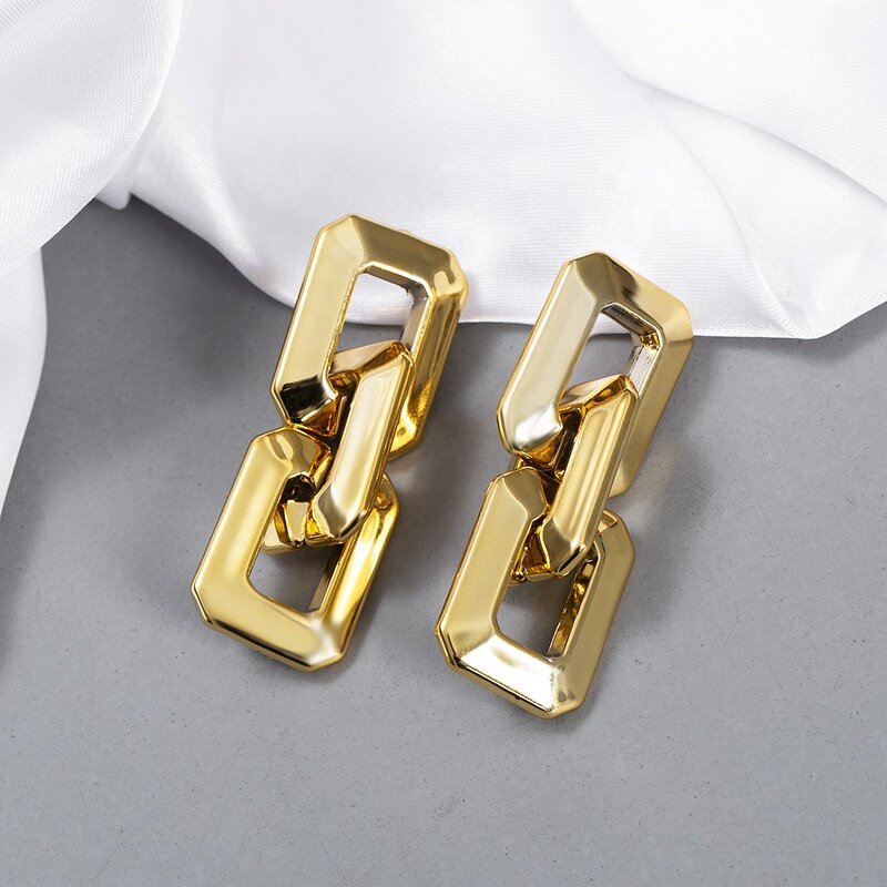 Earrings Manufacturer - European and American Korean Fashion Simple Design Gold