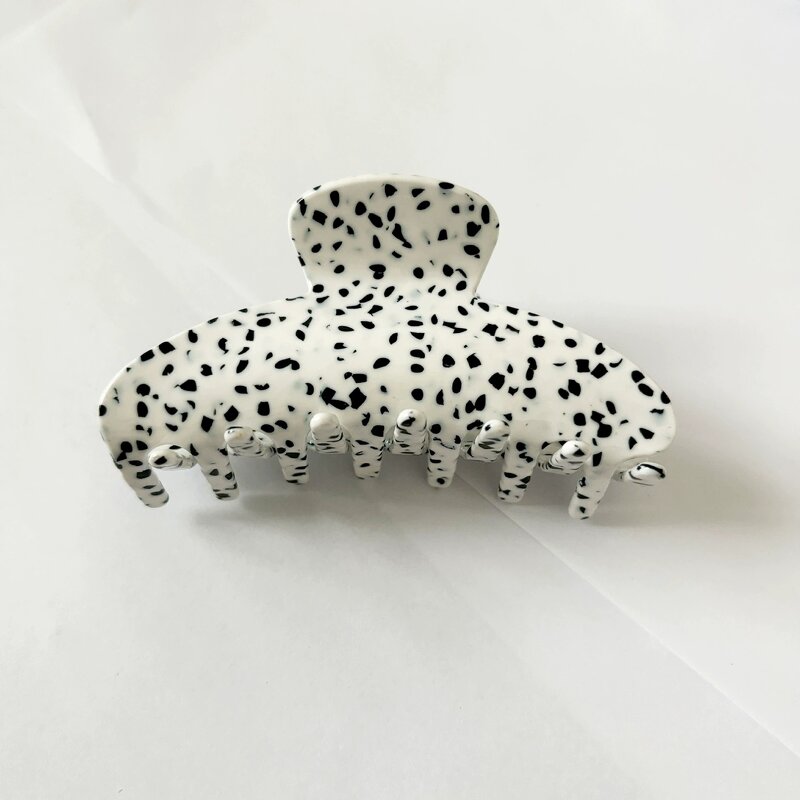 Hair Claw Manufacturer - Custom 10cm Large Ponytail Holder Dot Jaw Flat Horn Marble