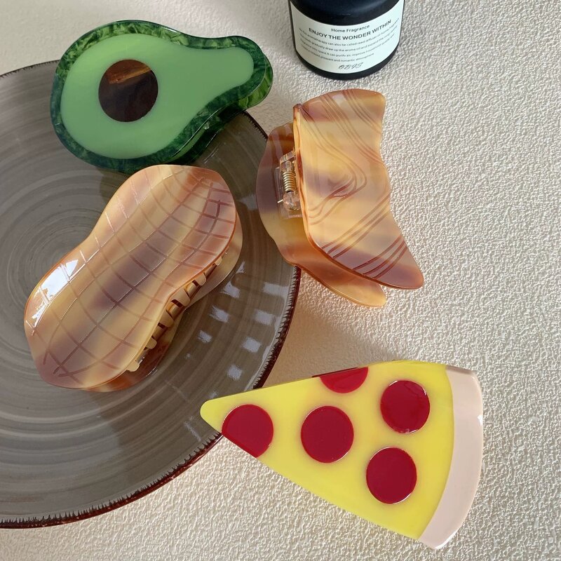 Hair Clamp Manufacturer - Big Funky Avocado Shea Butter Acetate Food Fruit Claw Clip