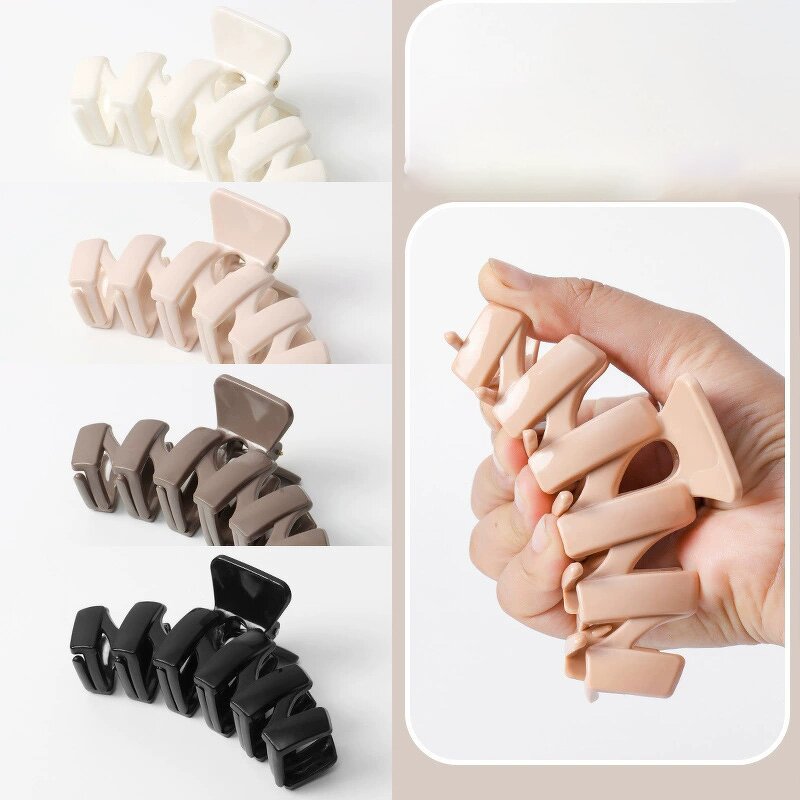 Hair Clamp Manufacturer - Custom 10.5cm Wavy Ponytail Holder Shark Jaw Big Zigzag