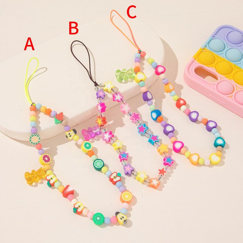 Bracelet Manufacturer - Cartoon Cute Candy Acrylic Resin Keychain Charm Beaded Strap