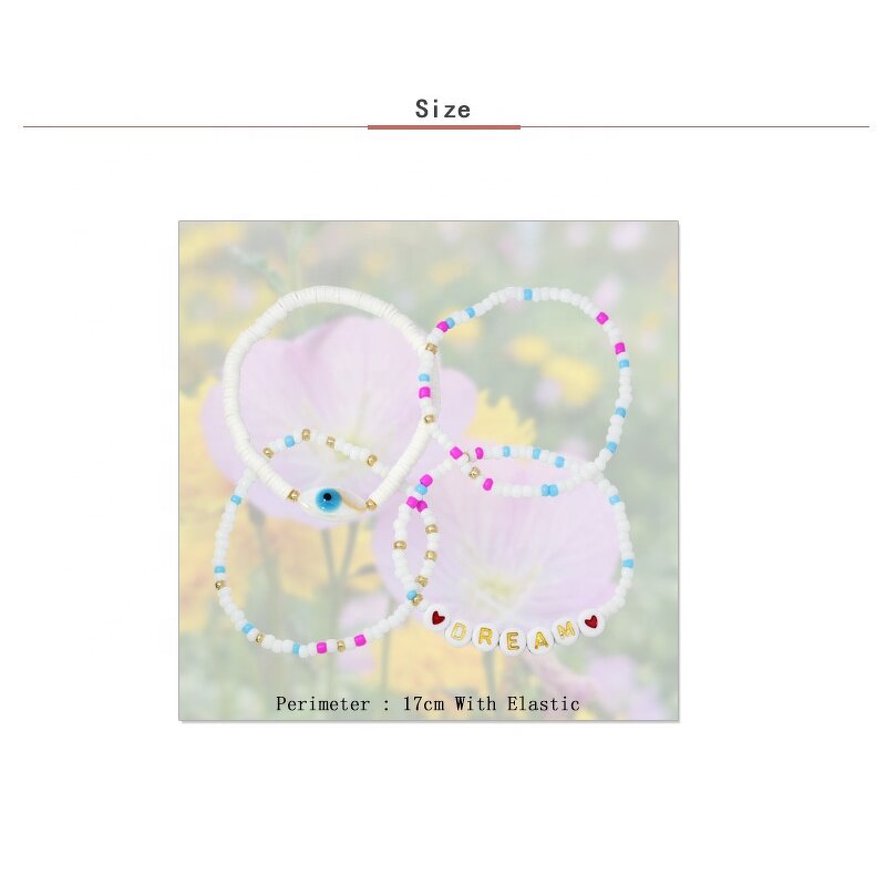 Bracelet Kit Manufacturer - 4 Set Luckycharm Handmade Beaded Smail Shell Eye Rice