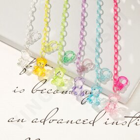 Necklace Manufacturer - 55 CM Acrylic Link Candy Jelly Teddy Bear Charm Anti Lost