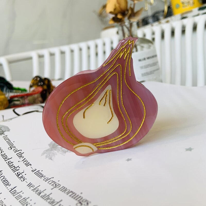 Hair Clamp Manufacturer - Medium Cabbage Funky Pumpkin Rhinestone Acetate Food Mushroom