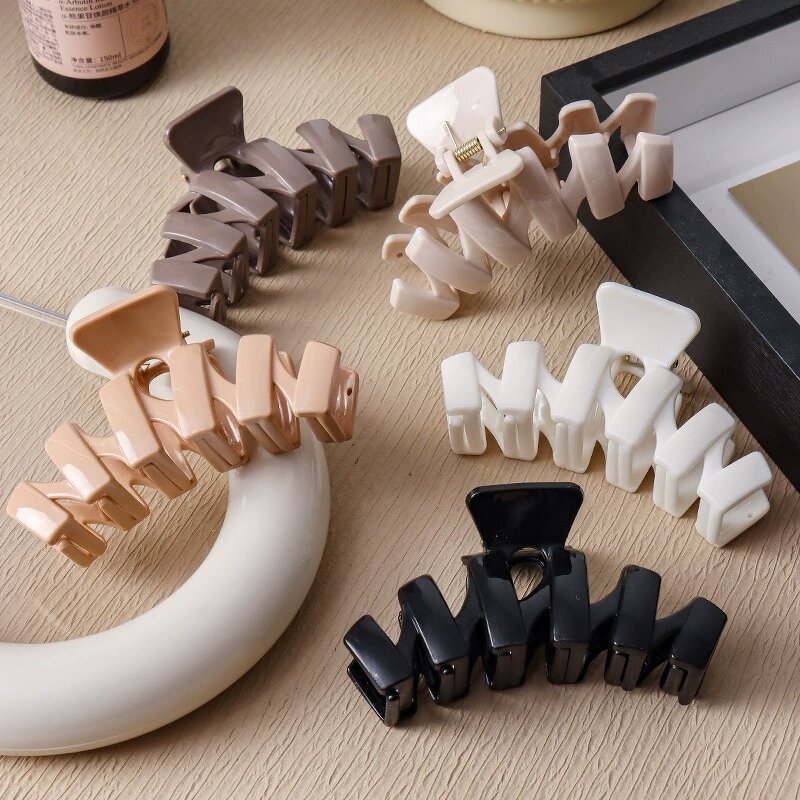 Hair Clamp Manufacturer - Custom 10.5cm Wavy Ponytail Holder Shark Jaw Big Zigzag